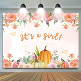 Allenjoy Its A Girl Pink Floral Baby Shower Photography Backdrop