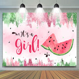 Allenjoy Its A Girl Summer Green Watermelon Baby Shower Backdrop