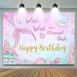 Allenjoy Its A Mermaid Sea Theme Happy Birthday Backdrop