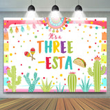 Allenjoy Its A Three Fiesta Taco Happy Birthday Backdrop For Kid