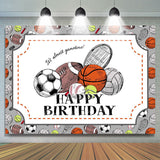 Allenjoy Its Almost Game Time Sport Balls Birthday Backdrop