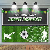 Allenjoy Its Game Time Football Field Happy Birthday Backdrop