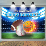 Allenjoy Its Game Time Hot Sport Happy Birthday Backdrop For Boy