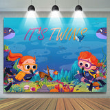 Allenjoy Its Twins Undersea Expedition Baby Shower Backdrop