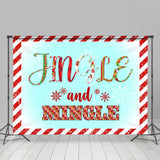 Allenjoy Jingle And Mingle Snow Red White Christmas Backdrop