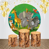 Allenjoy Jungle Animal Safari Round Backdrop Kit Birthday