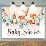 Allenjoy Jungle Animals And Wooden Pink Baby Shower Backdrop