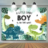 Allenjoy Jungle Dinosaur Themed Baby Shower Backdrop Boy