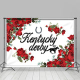 Allenjoy Kentucky Derby Red Rose White Dance Party Backdrop