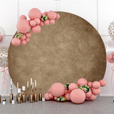 Allenjoy Khaki Abstracted Texture Round Birthday Decro Backdrop