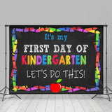 Allenjoy Kindergarden Crayon Apple Black Back To School Backdrop