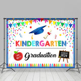 Allenjoy Kindergarten Colorful Crayon Dot Graduation Backdrop