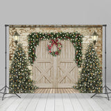 Allenjoy Large Merry Christmas Wood Barn Door Xmas Backdrop For Photos