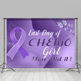 Allenjoy Last Day Of Chemo Girl Butterfly Purple Party Backdrop