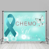 Allenjoy Last Day Of Chemo Girl Light Blue Bokeh Party Backdrop