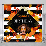 Allenjoy Leaves Autumm Party Personalized Birthday Backdrop