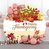 Allenjoy Leaves Custom Circle Happy Thanksgiving Day Backdrop