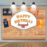 Allenjoy Let Start Basketball Trophy Happy Birthday Backdrop