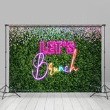 Allenjoy Lets Brunch Diamond Glitter Greenery Leaves Backdrop