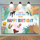 Allenjoy Lets Climb And Play Sports Style Birthday Backdrop