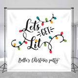 Allenjoy Lets Get Lit Personalized Christmas Party Backdrop