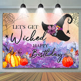 Allenjoy Lets Get Wicked Halloween Theme Happy Birthday Backdrop