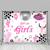 Allenjoy Lets Go Girls Hot Pink Western Rock Dance Backdrop