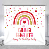 Allenjoy Lets Hearty Rainbow Custom 1St Birthday Backdrop