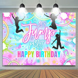 Allenjoy Lets Jump Party Cute Happy Birthday Backdrop Cover