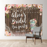 Allenjoy Lets Partea Pink Floral Rustic Bridal Shower Backdrop