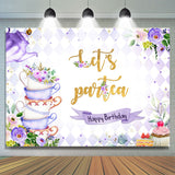 Allenjoy Lets Partea Spring Floral Happy Birthday Backdrop