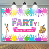 Allenjoy Lets Party Art Party Theme Birthday Backdrop