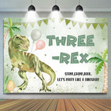 Allenjoy Lets Party Like Dinosaur Green 3Rd Birthday Backdrop