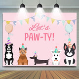 Allenjoy Lets Paw Ty Puppy Dog Happy Birthday Themed Backdrop