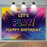 Allenjoy Lets Play Colorful Graffiti Shining Birthday Backdrop