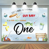 Allenjoy Lets Reel In Fun Fishing Theme 1St Birthday Backdrop