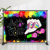 Allenjoy Lets Roll Shoes Colorful Paint Birthday Backdrop