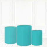 Allenjoy Light Cyan Pedestal Cover Solid Color Cake Table Cover