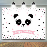 Allenjoy Light Pink Dots Lovely Panda Happy Birthday Backdrop