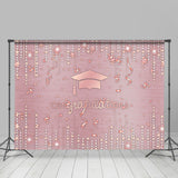 Allenjoy Light Pink Glitter Star Congratulation Grad Backdrop