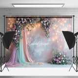 Allenjoy Light Strings Floral Curtain Abstract Wall Backdrop