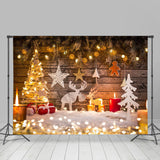 Allenjoy Light Wood Glitter Photo Booth Christmas Backdrop