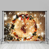 Allenjoy Light Xmas Wreath Snowflake Socks Christmas Backdrop