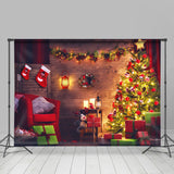 Allenjoy Lighting Cabin Room Merry Christmas Holiday Backdrop