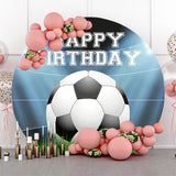 Allenjoy Lights Football Grass Circle Happy Birthday Backdrop