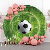 Allenjoy Lines Grass Football Round Birthday Backdrop Boy