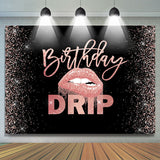 Allenjoy Lip Drip Classic Happy Birthday Backdrop Girl