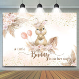 Allenjoy Little Bunny Is On Her Way Baby Shower Backdrop