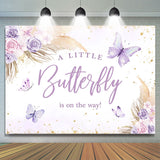 Allenjoy Little Butterfly Is On The Way Baby Shower Backdrop