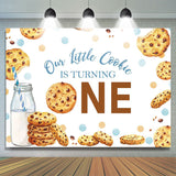 Allenjoy Little Cookie Milk White 1St Birthday Party Backdrop